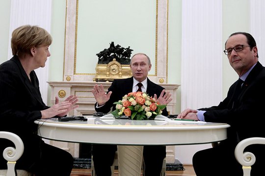 Պուտինը Մերկելի ու Օլանդի հետ քննարկել է Ուկրաինայի հարցը