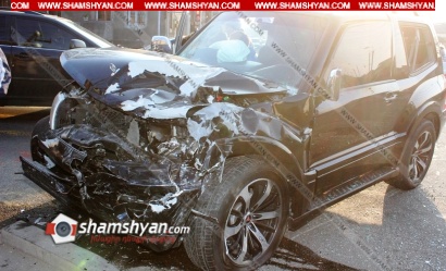 Խոշոր ավտովթար Երևանում. բախվել են Mitsubishi-ն և УАЗ Патриот-ը. կա վիրավոր