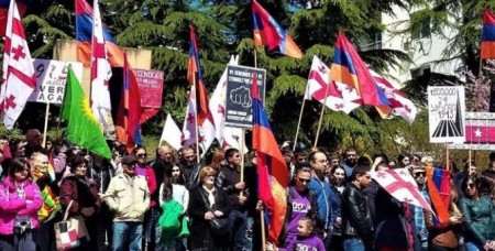 Թբիլիսիում թուրքական դեսպանատան առջև բողոքի ցույց է կայացել