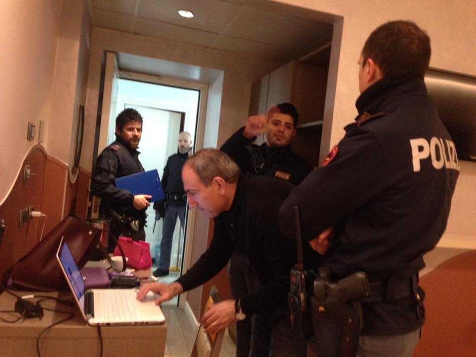 Իտալիայի ոստիկանությունը պաշարել է Փաշինյանի  հյուրանոցի սենյակը՝ Հռոմում