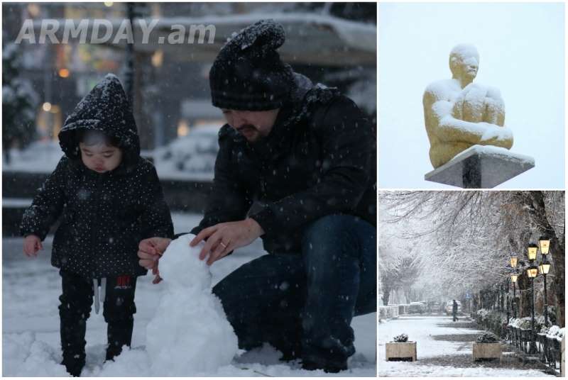 Երևանում տեղացող առատ ձյունն ու զբոսաշրջիկների ուրախությունը․ ( լուսանկարներ )
