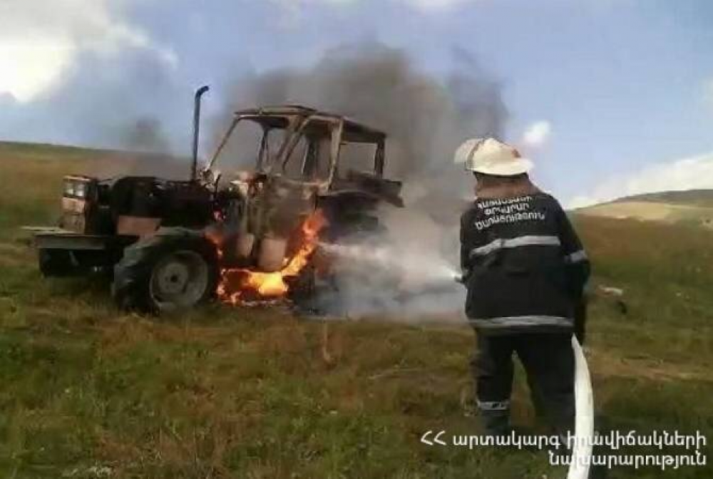 Ճամբարակ-Աղբերք ավտոճանապարհին տրակտոր է այրվել