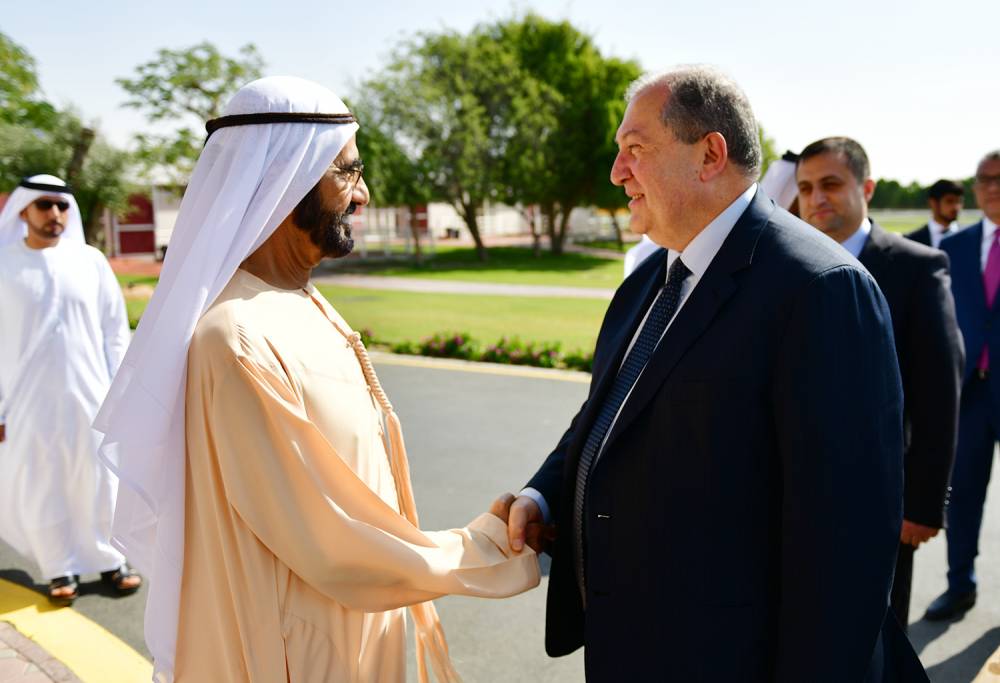 Նախագահը հանդիպել է ԱՄԷ փոխնախագահ, վարչապետ, պաշտպանության նախարար, Դուբայի կառավարիչ Շեյխ Մոհամմեդ բին Ռաշիդ Ալ Մաքթումի հետ
