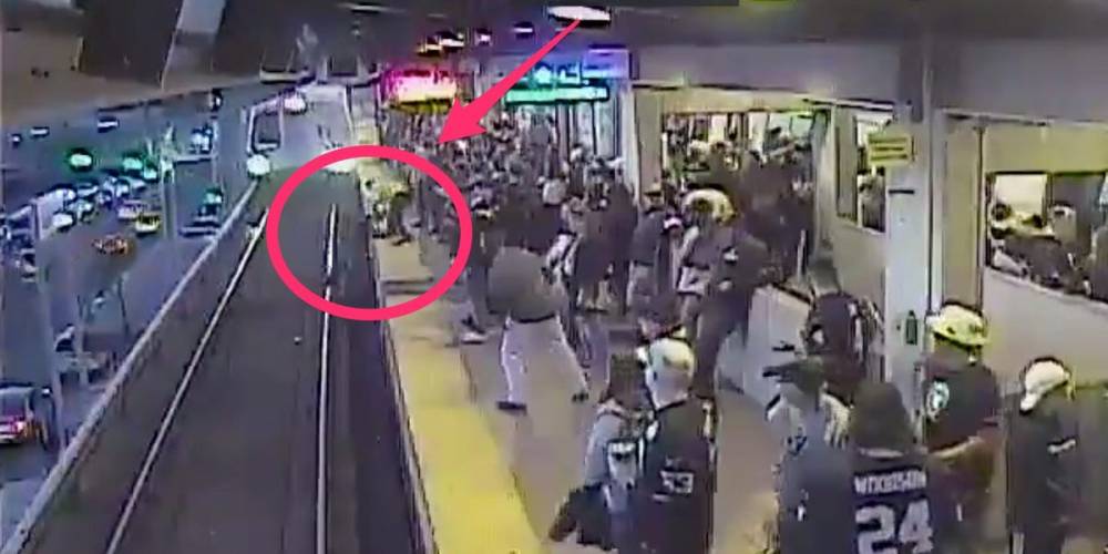 Կայարանի աշխատակիցը վայրկյան առաջ փրկել է ուղևորին՝ մոտեցող գնացքի տակ ընկնելուց (տեսանյութ)