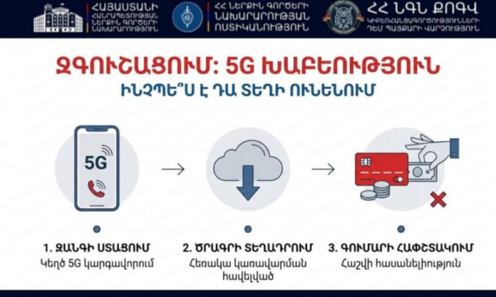 «5G կապի» թարմացման անվան տակ տարվող հեռախոսազրույցները ընդհատեք․ զգուշացում