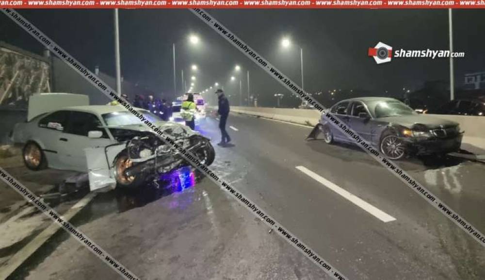 Խոշոր ավտովթար Երևանում․ Հյուսիս-Հարավ մայրուղում բախվել են 2 BMW ու 06-ը
