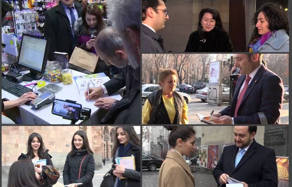 Պատահական անցորդներին գրքեր են նվիրում նախարարներն ու վարչապետը (տեսանյութ)