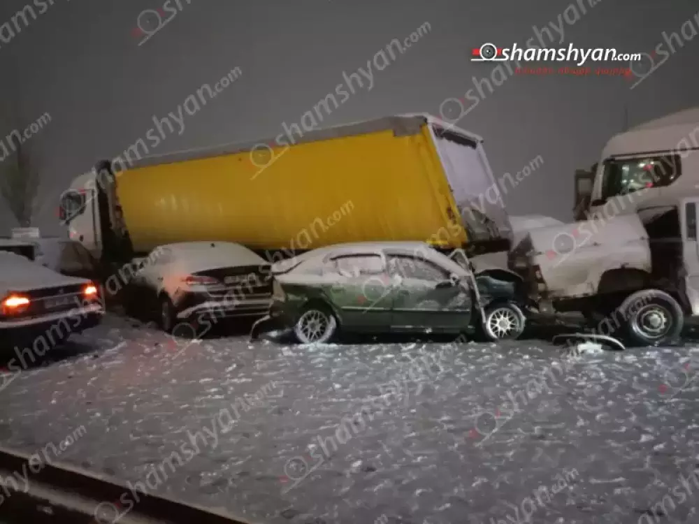 Երևան-Սևան ճանապարհին մերկասառույցի պատճառով բախվել է 40-ից ավելի ավտոմեքենա (լուսանկարներ)