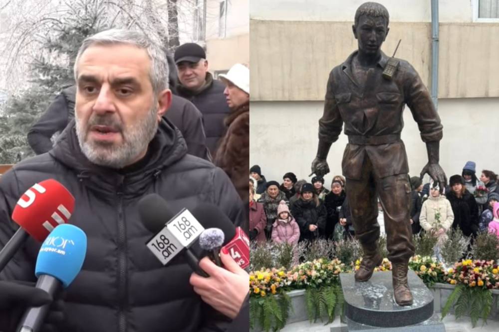 Իմ փոքր Ռոբոն աղջկաս դասընկերն է, մեր տան երեխաներից մեկը. ինձ համար մեծ պատիվ է դա բարձրաձայնել. Արտյոմ Մարկոսյանը՝ հերոսի արձանի բացման արարողությանը