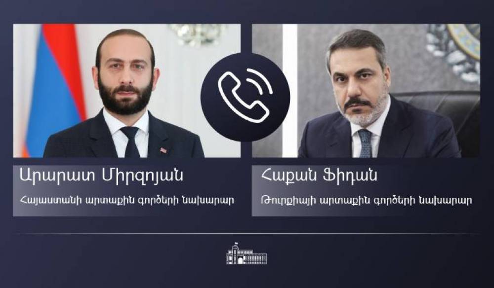 Արարատ Միրզոյանը հեռախոսազրույց է ունեցել Թուրքիայի նորանշանակ ԱԳ նախարար Հաքան Ֆիդանի հետ