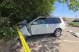 Ուջանում բախվել են «Nissan X-Trail»ն ու «VAZ 2104»-ը. «Nissan»-ը կոտրել է քարե պարիսպը. կա 4 վիրավոր