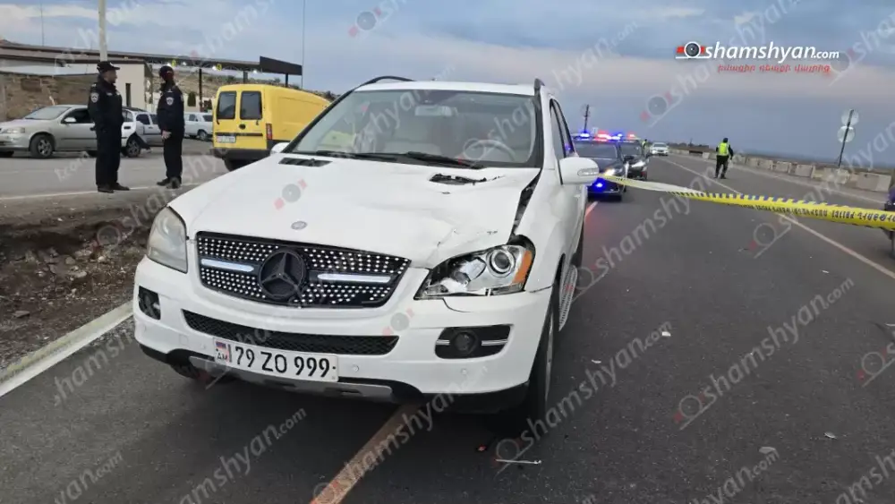 «Mercedes ML 350»-ը վրաերթի է ենթարկել հետիոտնի․ վերջինը հիվանդանոց տեղափոխվելու ճանապարհին մահացել է