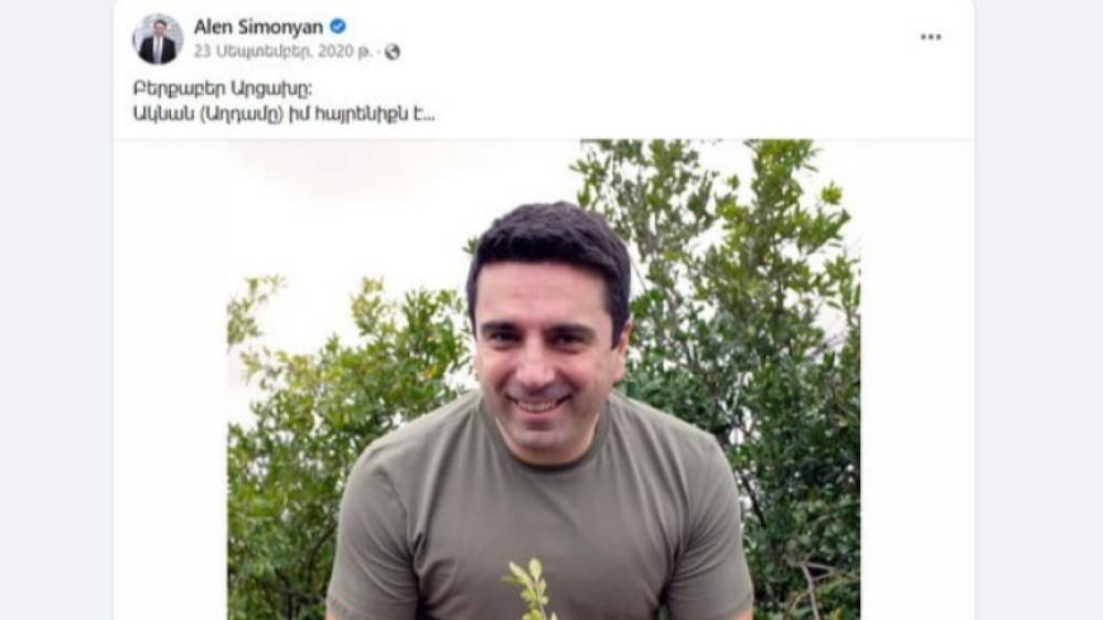 Սխալ եմ արել, որ Աղդամի ֆոնին նկարվել եմ. Ալեն Սիմոնյան