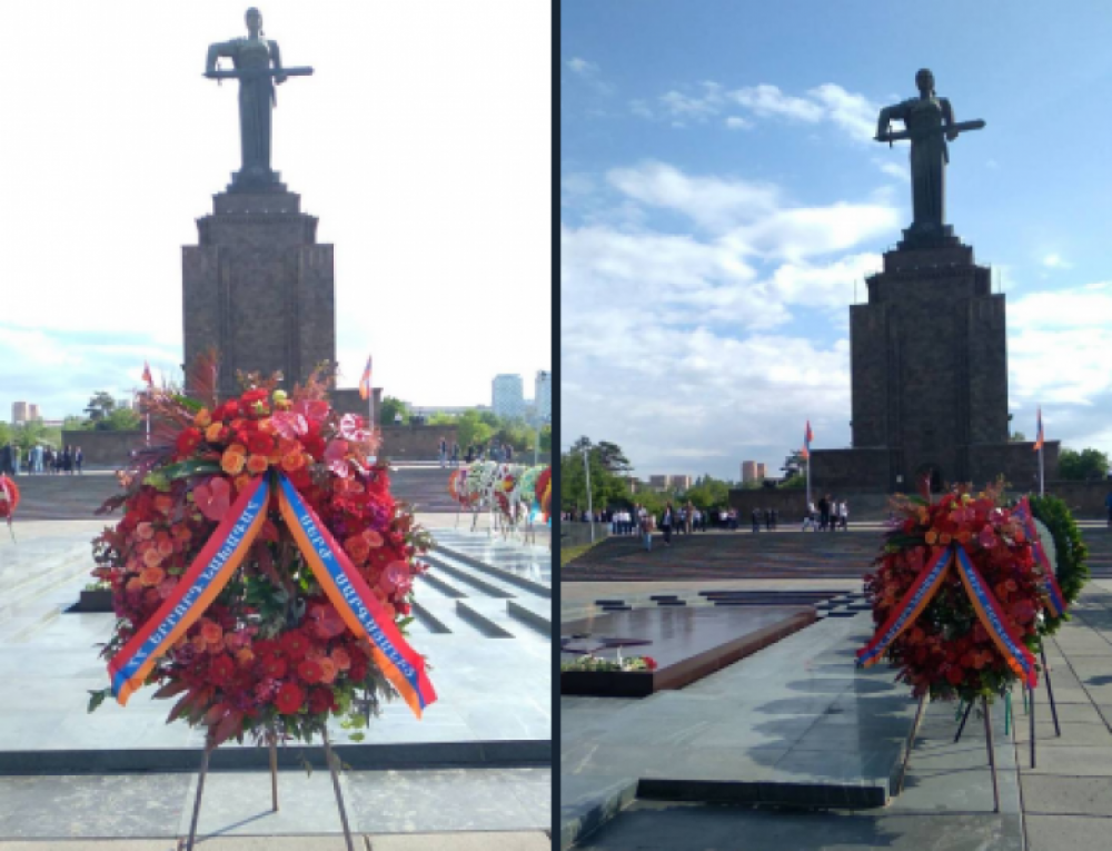 Սերժ Սարգսյանի անունից Հաղթանակի տոնի առթիվ ծաղկեպսակ է դրվել Անհայտ զինվորի հուշակոթողին