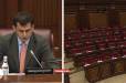 ԱԺ-ը նիստը չկայացավ, 107 պատգամավորից 3-ն էին եկել աշխատանքի
